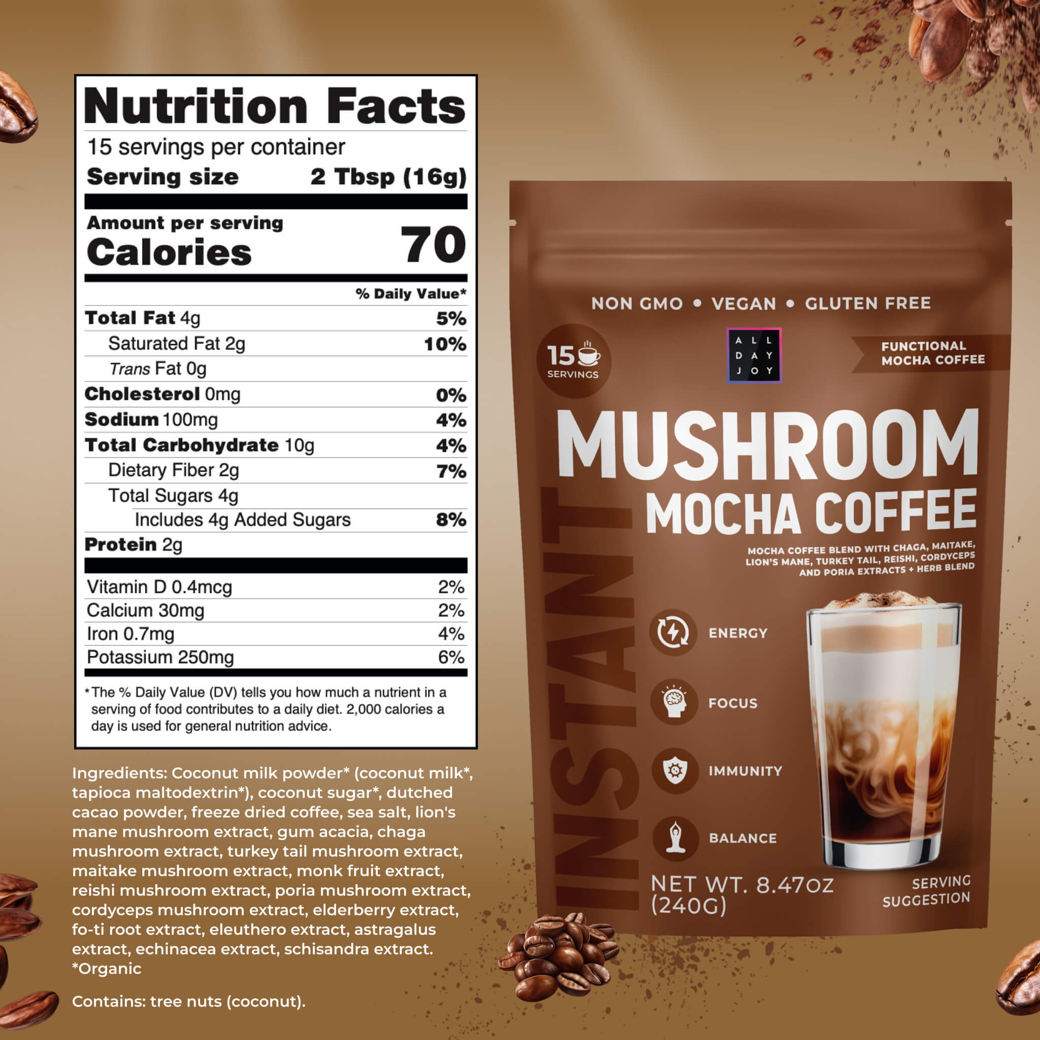 Mushroom Mocha Coffee