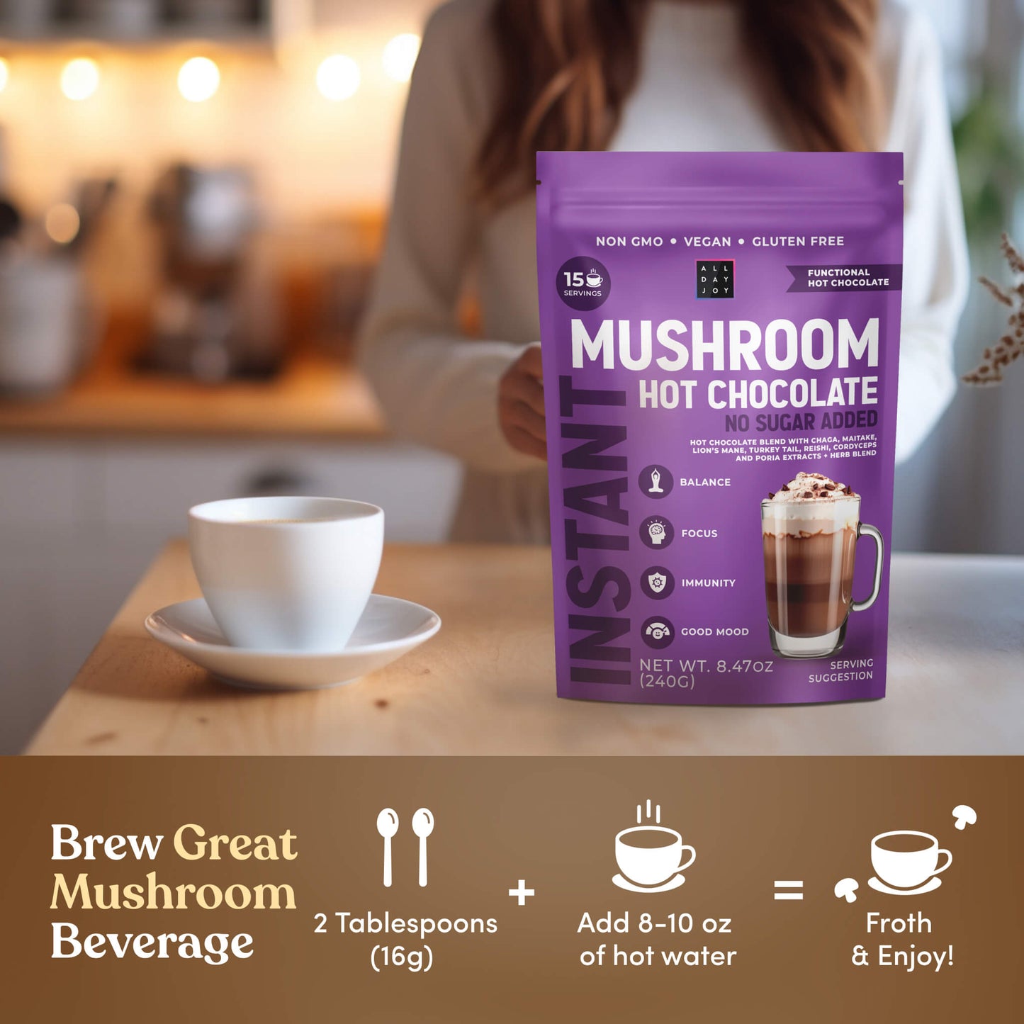 Mushroom Hot Chocolate No sugar added