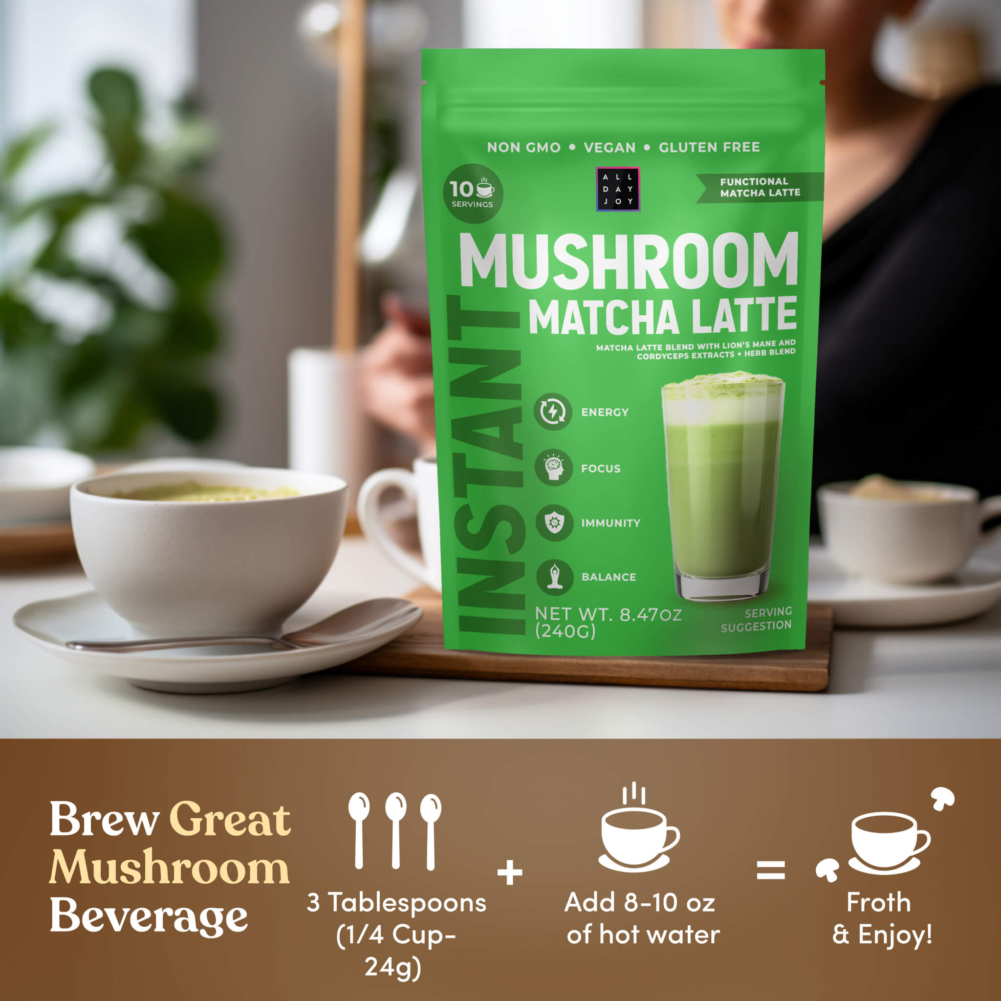 Mushroom Matcha Latte