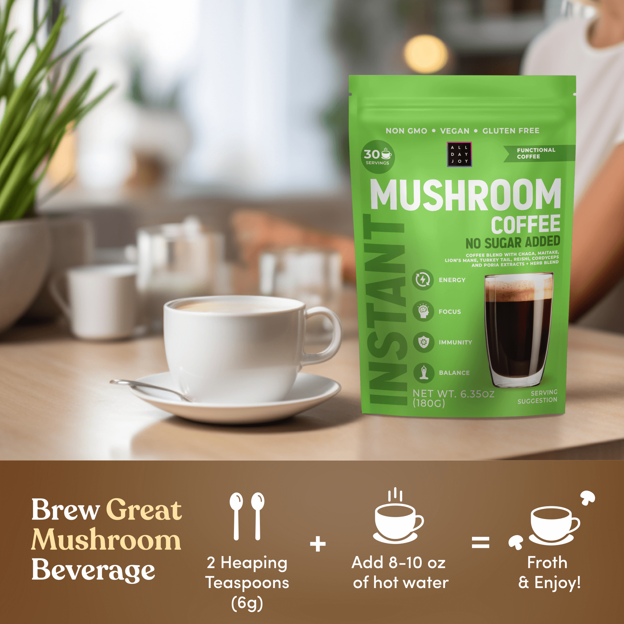 Mushroom Coffee No sugar added