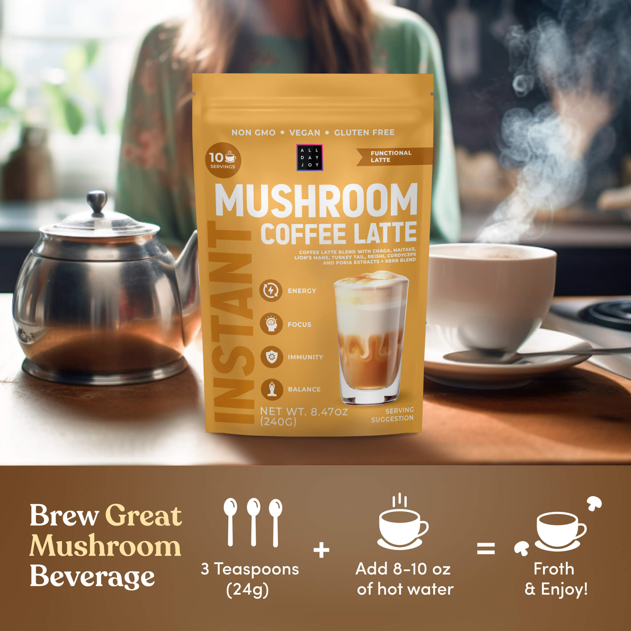 Mushroom Coffee Latte