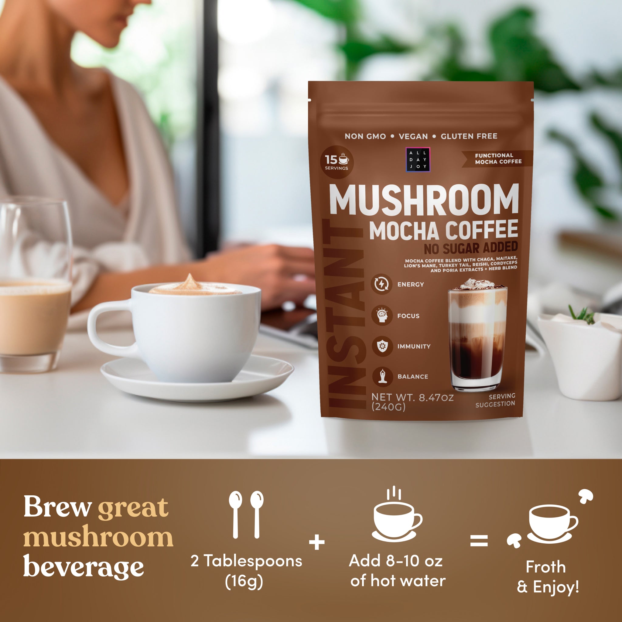 Mushroom Mocha Coffee No sugar added