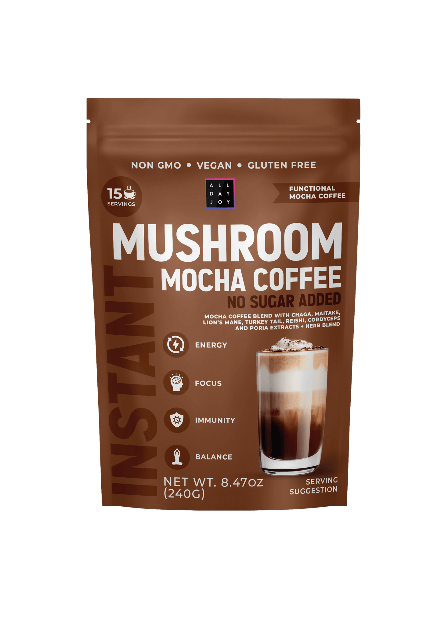 Mushroom Mocha Coffee No sugar added