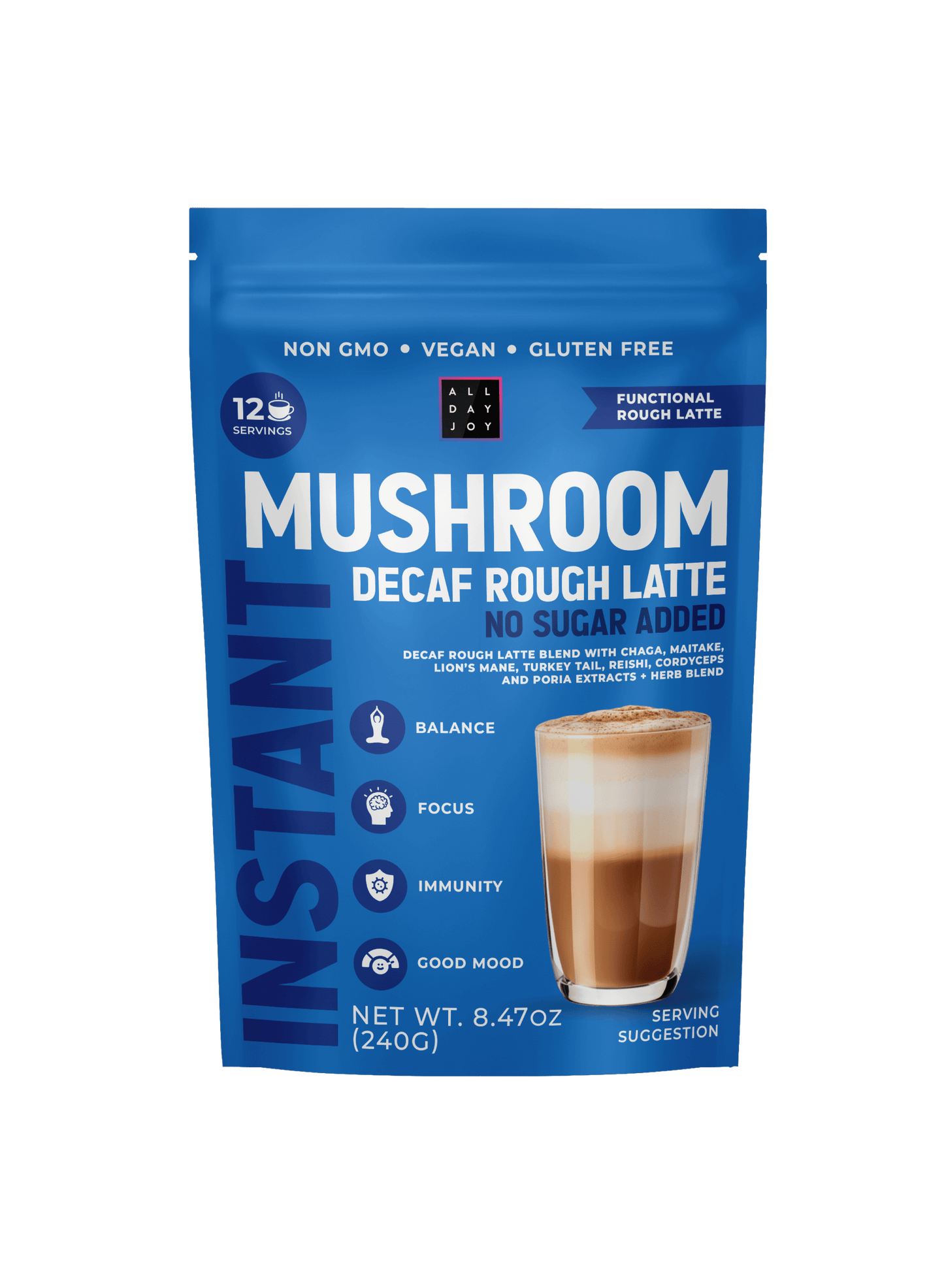 Mushroom Decaf Rough Latte No sugar added