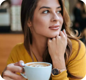 The girl with the coffee